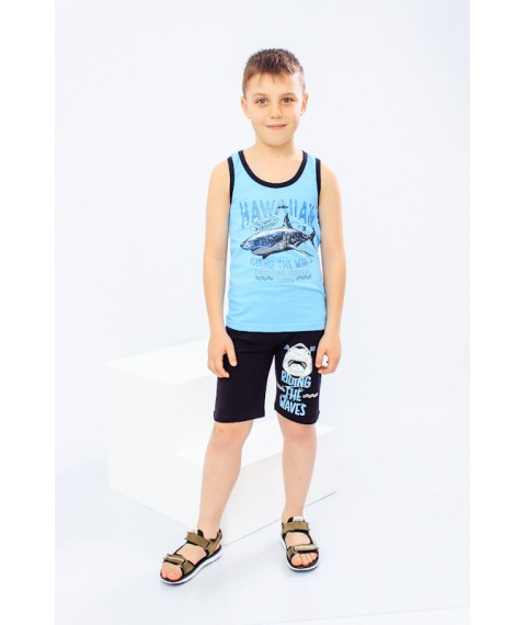 Set for a boy (wrestler+shorts) Wear Your Own 122 Blue (6109-001-33-1-v9)