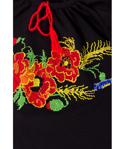 Embroidered short-sleeved shirt for girls Nosy Svoe 146 Black (6111-015-22-v2)