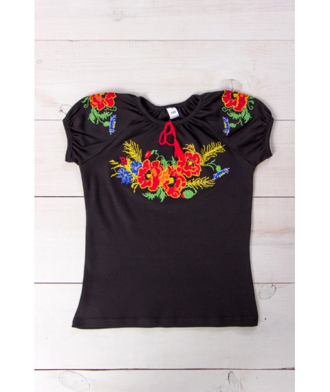 Embroidered short-sleeved shirt for girls Nosy Svoe 146 Black (6111-015-22-v2)