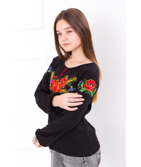 Embroidered long-sleeved shirt for girls Nosy Svoye 122 Black (6112-015-22-v2)