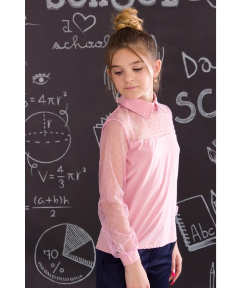 Блуза з мереживними рукавами Носи Своє 152 Рожевий (6138-066-v2)