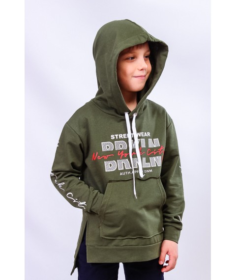 Hoodie for a boy Wear Your Own 122 Green (6161-057-33-4-v30)