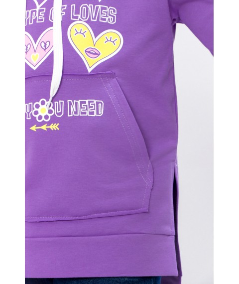 Hoodies for girls Wear Your Own 140 Purple (6161-057-33-5-v11)