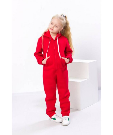 Overalls for girls Wear Your Own 128 Red (6172-025-5-v45)