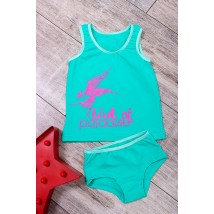 Set for girls (shirt + underpants) Wear Your Own 98 Green (6184-036-33-v16)