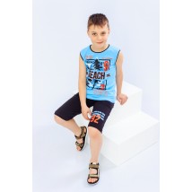 Set for a boy (afghan+shorts) Wear Your Own 128 Blue (6185-057-33-v3)