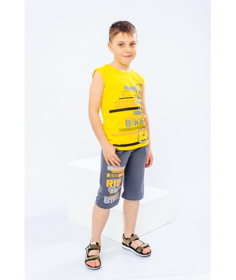 Set for a boy (afghan+shorts) Wear Your Own 128 Yellow (6185-057-33-v4)