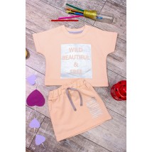Комплект для дівчинки (футболка+спідниця) Носи Своє 122 Бежевий (6191-057-33-v0)