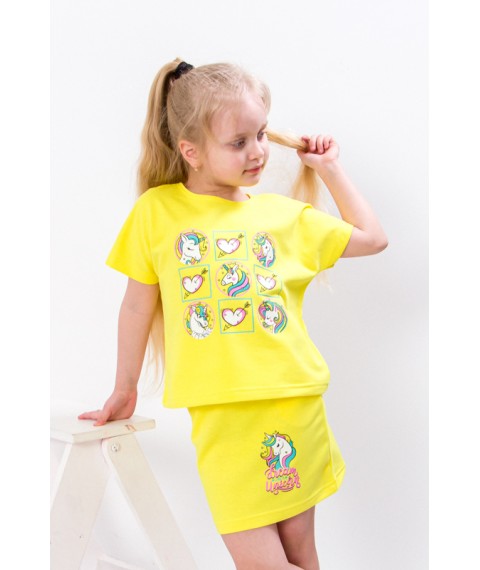 Комплект для дівчинки (футболка+спідниця) Носи Своє 128 Жовтий (6191-057-33-v41)