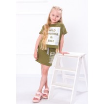 Set for a girl (T-shirt + skirt) Wear Your Own 122 Green (6191-057-33-v1)
