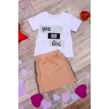 Set for a girl (skirt + T-shirt) Wear Your Own 128 Brown (6193-057-33-v3)