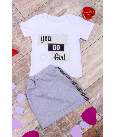Set for a girl (skirt + T-shirt) Wear Your Own 98 Gray (6193-057-33-v15)