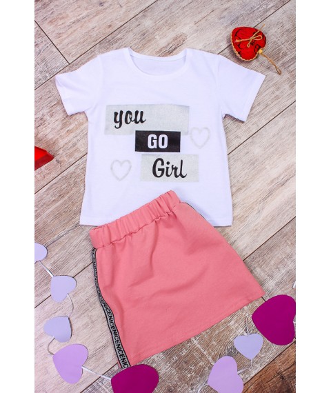 Комплект для дівчинки (спідниця+футболка) Носи Своє 128 Рожевий (6193-057-33-v0)