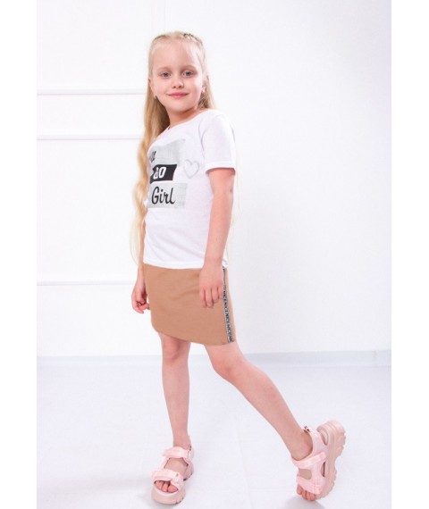 Set for a girl (skirt + T-shirt) Wear Your Own 122 Brown (6193-057-33-v5)