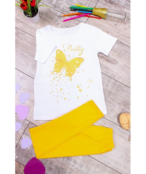Set for a girl (T-shirt + tights) Wear Your Own 98 Yellow (6194-036-33-v103)