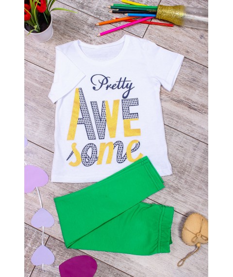 Set for a girl (T-shirt + tights) Wear Your Own 98 Green (6194-036-33-v101)