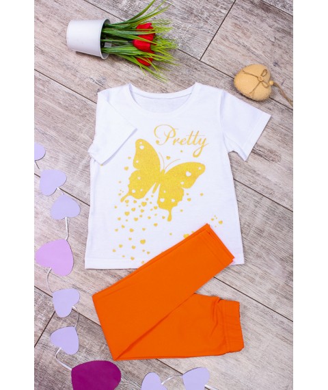 Set for a girl (T-shirt + tights) Wear Your Own 122 Orange (6194-036-33-v26)