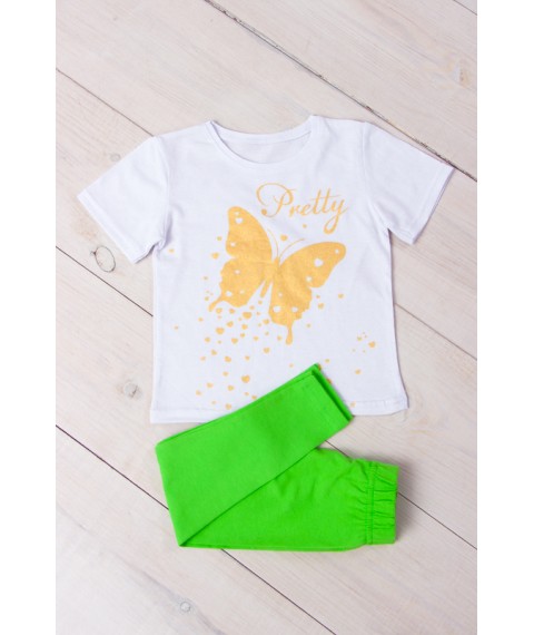 Set for a girl (T-shirt + tights) Wear Your Own 122 Green (6194-036-33-v19)