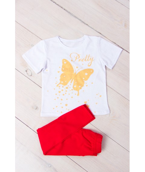 Комплект для дівчинки (футболка+лосини) Носи Своє 128 Червоний (6194-036-33-v11)