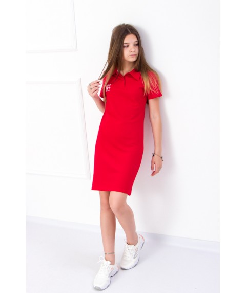 Polo dress for girls Wear Your Own 164 Red (6211-091-22-v1)