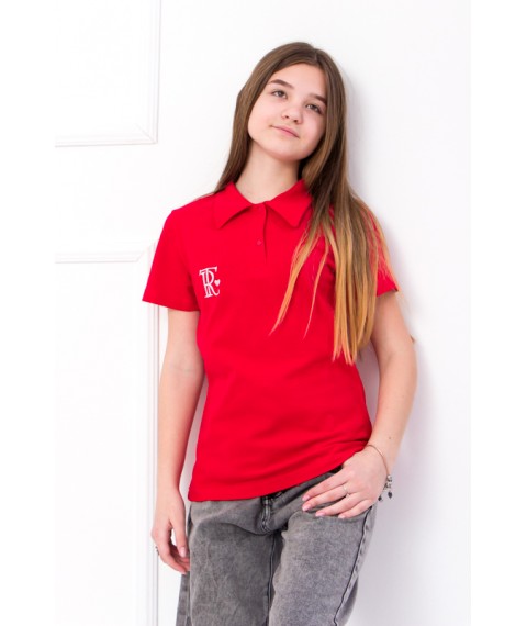 Polo shirt for girls Wear Your Own 158 Red (6212-091-22-v1)