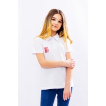 Polo shirt for girls Wear Your Own 134 White (6212-091-22-v14)