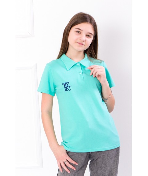 Polo shirt for girls Wear Your Own 164 Blue (6212-091-22-v20)