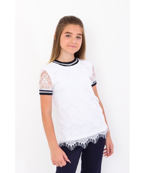 Blouse for girls Wear Your Own 140 White (6217-036-v8)