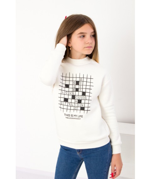 Sweatshirt for girls (teen) Wear Your Own 146 White (6234-025-33-v22)