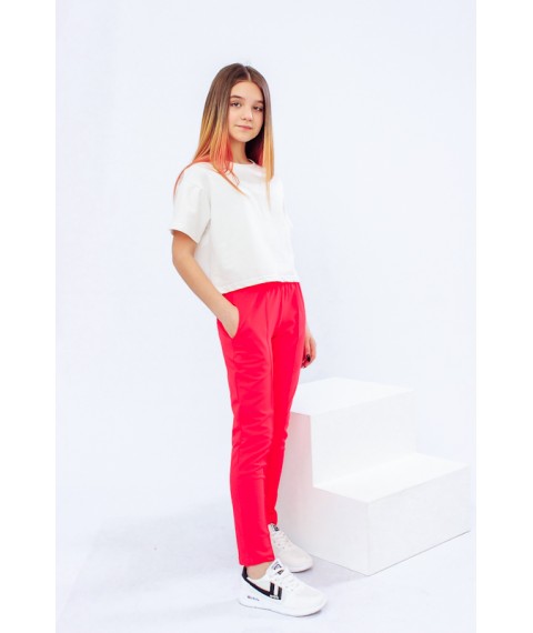Pants for girls with arrows (teens) Wear Your Own 134 Red (6247-057-v0)