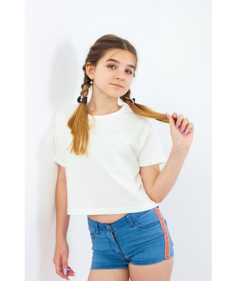 Short t-shirt for girls Wear Your Own 164 White (6249-057-v10)