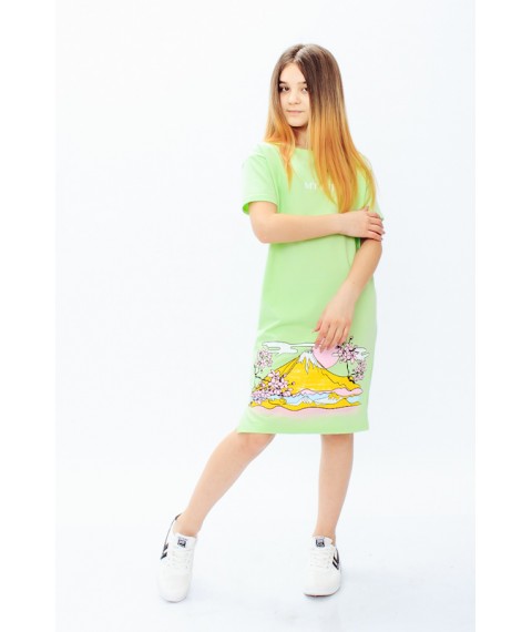 Dress for a girl (teenager) Wear Your Own 134 Green (6260-057-33-v2)