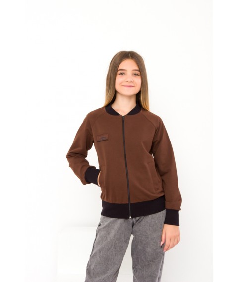 Jumper for girls (teen) Wear Your Own 152 Brown (6301-057-v11)