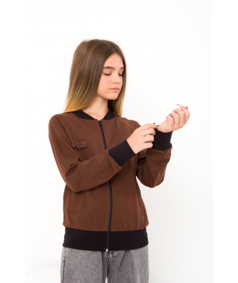 Jumper for girls (teens) Wear Your Own 122 Brown (6301-057-v1)