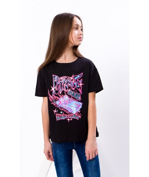 T-shirt for girls (teens) Wear Your Own 158 Black (6333-001-33-v9)