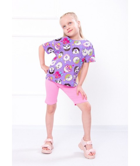 Комплект для дівчинки (футболка+велосипедки) Носи Своє 134 Фіолетовий (6337-002-v7)