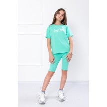 Комплект для дівчинки підлітковий (футболка+велосипедки) Носи Своє 164 Ментоловий (6337-036-33-1-v26)