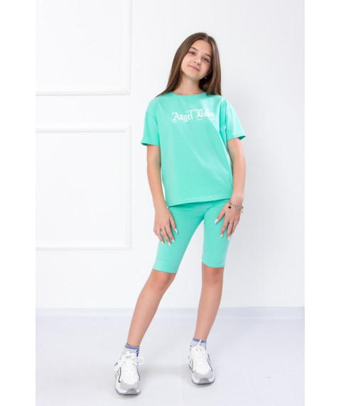 Комплект для дівчинки підлітковий (футболка+велосипедки) Носи Своє 164 Ментоловий (6337-036-33-1-v26)
