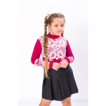 Blouse for girls "Pattern" Wear Your Own 122 Red (6340-036-33-v11)