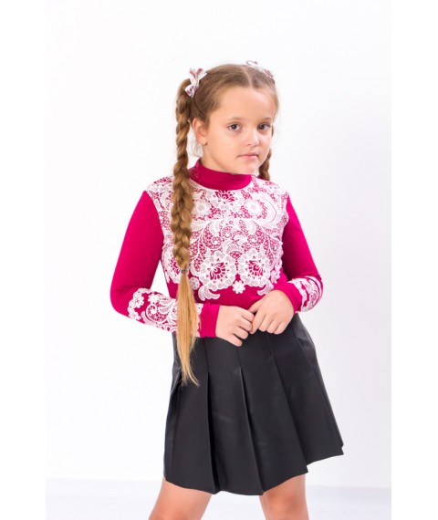 Blouse for girls "Pattern" Wear Your Own 158 Red (6340-036-33-v35)