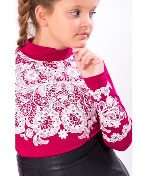 Blouse for girls "Pattern" Wear Your Own 170 Red (6340-036-33-v43)