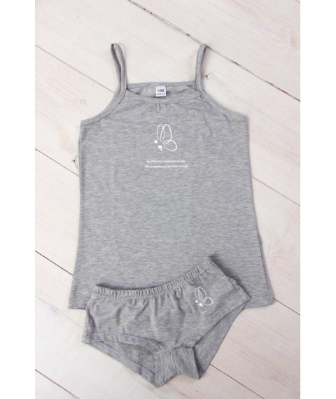 Set for girls (top+underpants) teenage Wear Your Own 146 Gray (6345-036-33-1-v5)