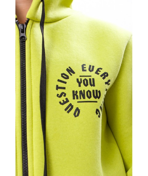 Boy's zip-up jumper (teen) Wear Your Own 158 Green (6350-025-33-1-v16)