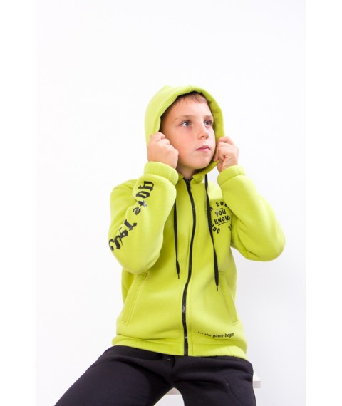 Джемпер для хлопчика на блискавці (підлітковий) Носи Своє 158 Зелений (6350-025-33-1-v16)