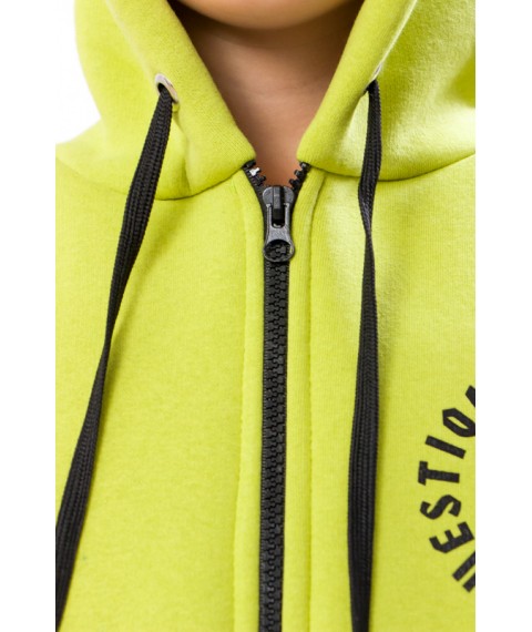 Boy's zip-up jumper (teen) Wear Your Own 158 Green (6350-025-33-1-v16)