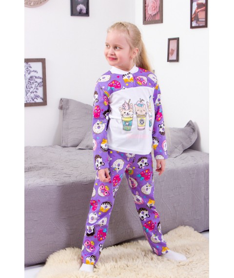 Pajamas for girls (with 2 buttons) Wear Your Own 110 Purple (6365-002-33-5-v2)