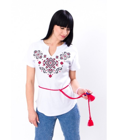 Women's short-sleeved embroidered shirt Nosy Svoe 46 White (8029-038-22-1-v5)
