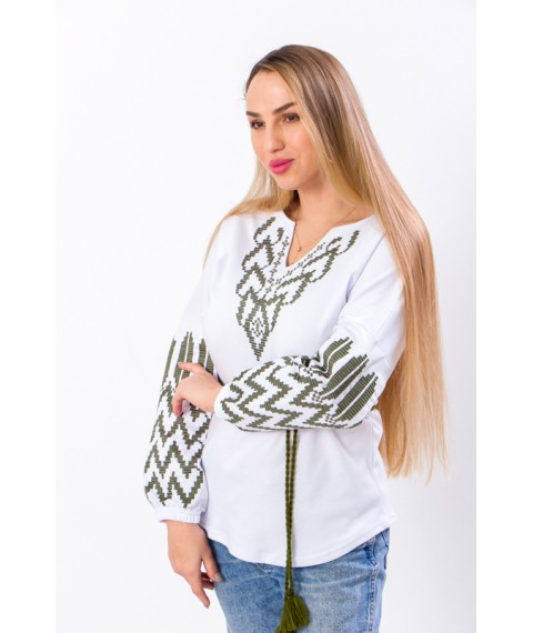 Women's long-sleeved embroidered shirt Nosy Svoe 46 White (8030-038-22-1-v9)