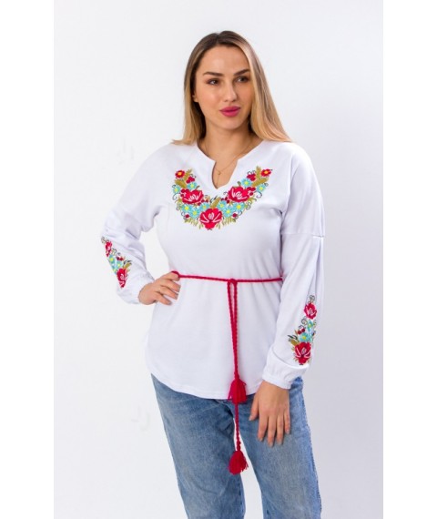 Women's long-sleeved embroidered shirt Nosy Svoe 46 White (8030-038-22-v9)