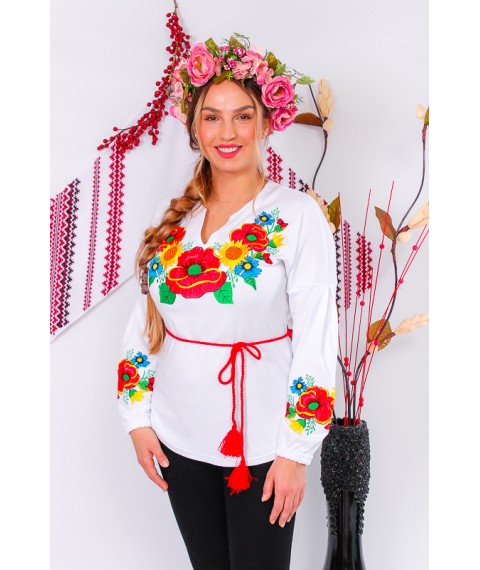 Women's long-sleeved embroidered shirt Nosy Svoe 44 White (8030-038-22-v11)